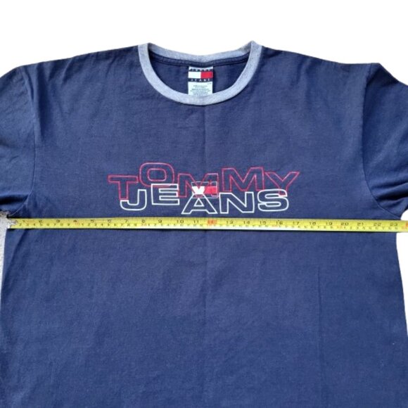 Vintage  Tommy Hilfiger Tommy Jeans Long Sleeve Shirt Navy Men’s Large - Picture 7 of 13